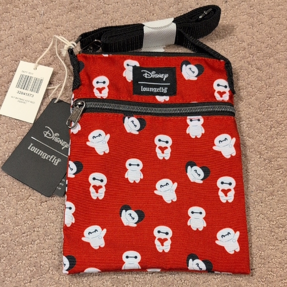 Loungefly Disney Baymax Red and White Crossbody Passport Bag NWT - Picture 1 of 5